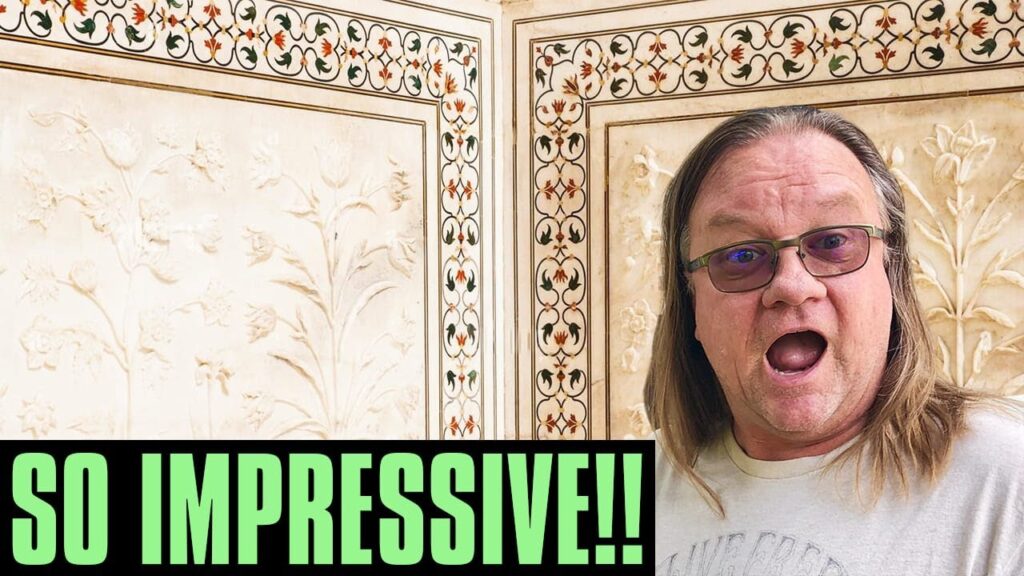 Wayne from Go Travel On The Cheap impressed by Colored Marble Inlay Art in Agra India at Taj Mahal.