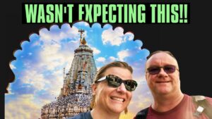 April and Wayne from Go Travel On The Cheap at Jagdish Temple in Udaipur, India.